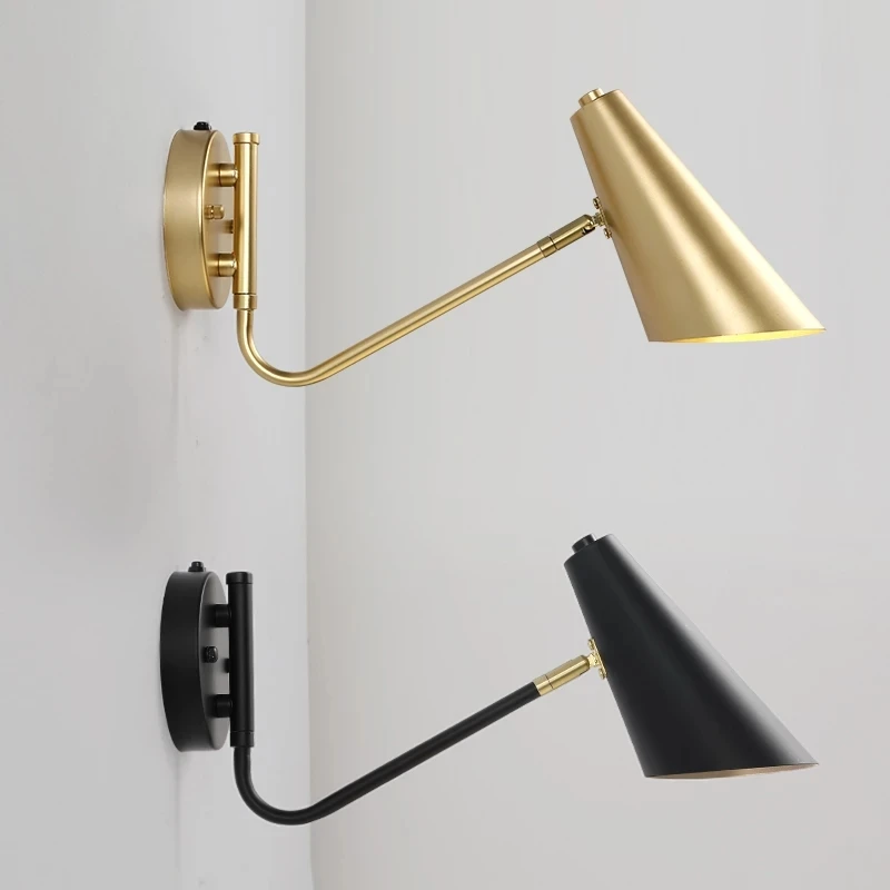 Touch Sensor Switch LED Wall Lamps Modern Adjustable Swing Long Arm Internal Household Bedside Lighting Decor Sconce Lights