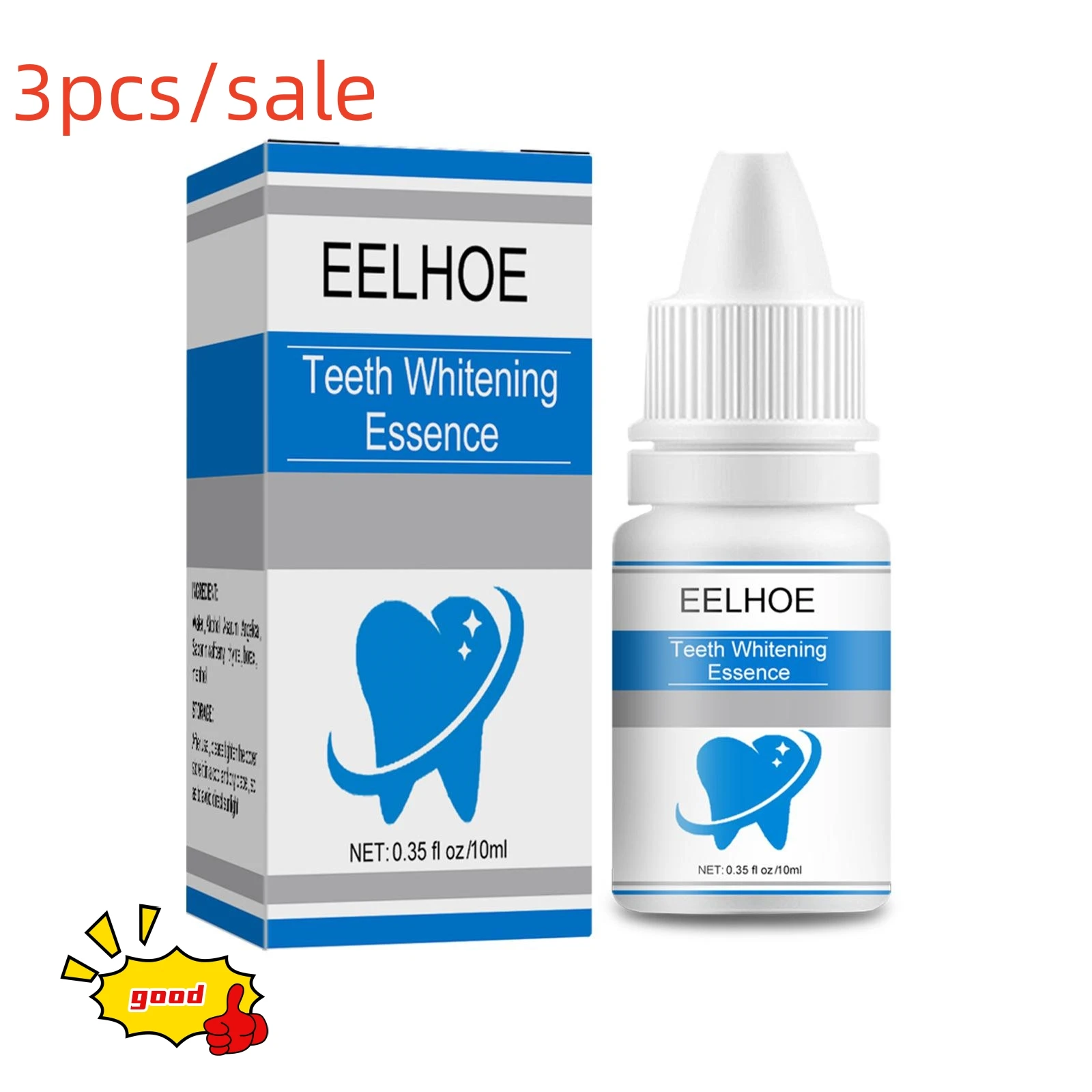 EFERO 3pcs Teeth Whitening Essence Removes Plaque Stains Tooth Bleaching Cleaning Serum White Teeth Oral Hygiene Tooth Whitening