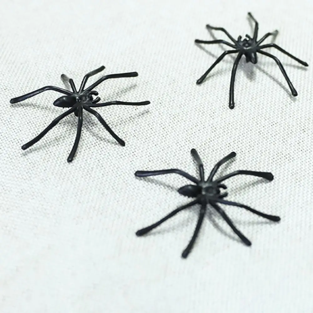 30Pcs Fake Spider Toys Small Prank Scary Black Spiders Halloween Spider Decor Scary Spider Toys Photography Prop