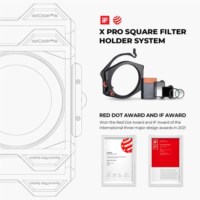 K&F CONCEPT ND1000 GND8 with CPL Square Filter Multi-Coated Neutral Density Filter with One Filter Holder Filter Ring adapters