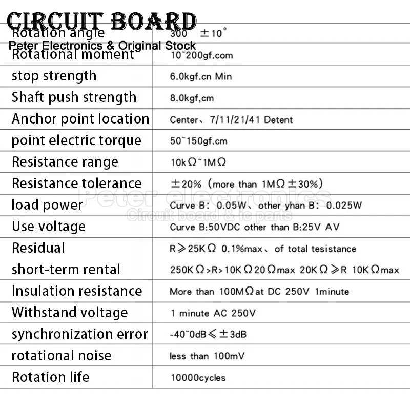 단일 선형 테이퍼 회전 전위차계 저항기, Arduino 1K 2K B5K B10K B20K B50K B100K B250K icpart용, 3 핀, 20mm WH148, 5 개