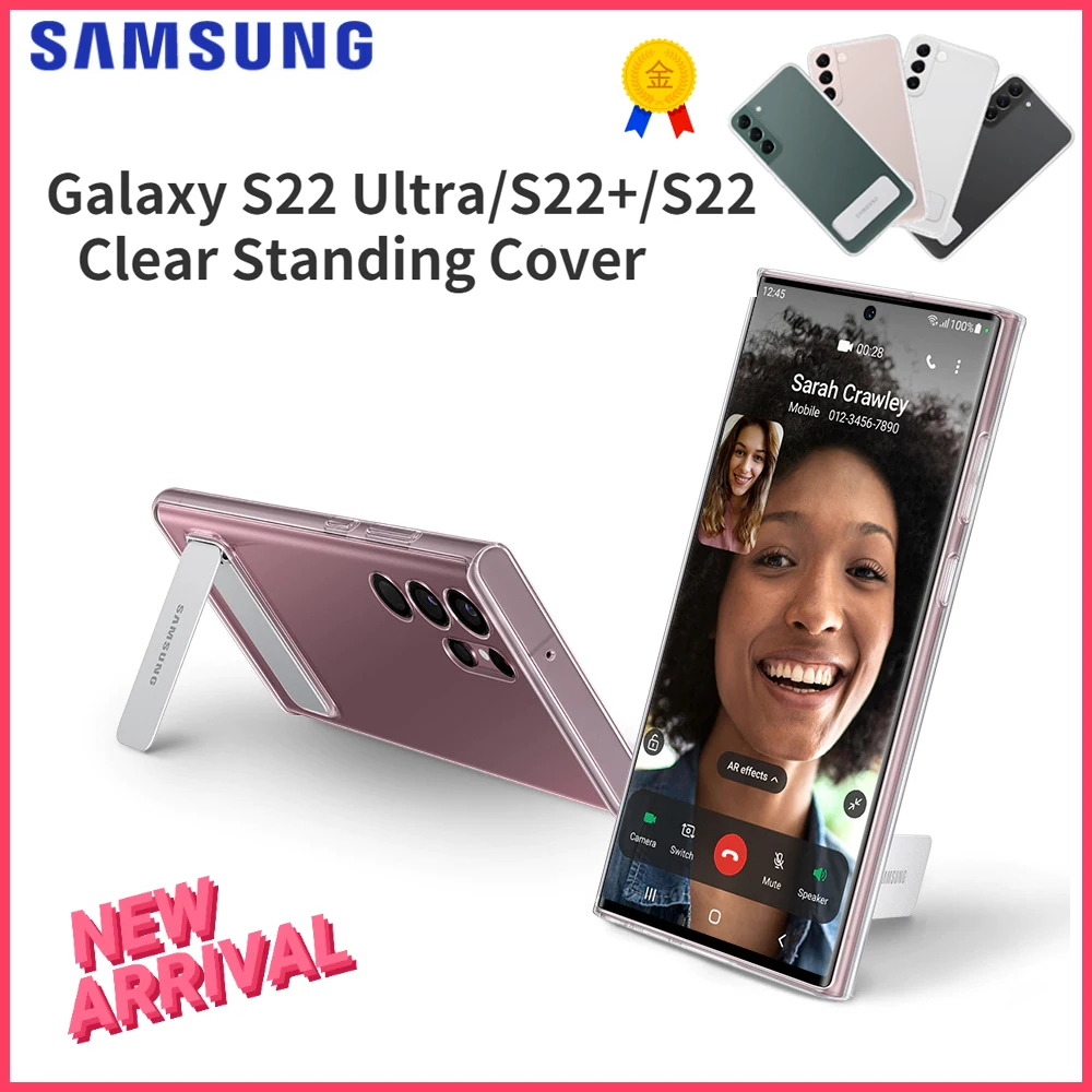 

Original Samsung Galaxy S22 Ultra Clear Standing Cover For Galaxy S22 Ultra S22 S22+ Clear Standing Cover Clear Standing Case