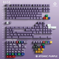 PBTfans Atomic Purple Keycap Set ABS Custom Purple Translucent Keyboard Cap Cherry Profile Gaming KeyCap for Mechanical Keyboard