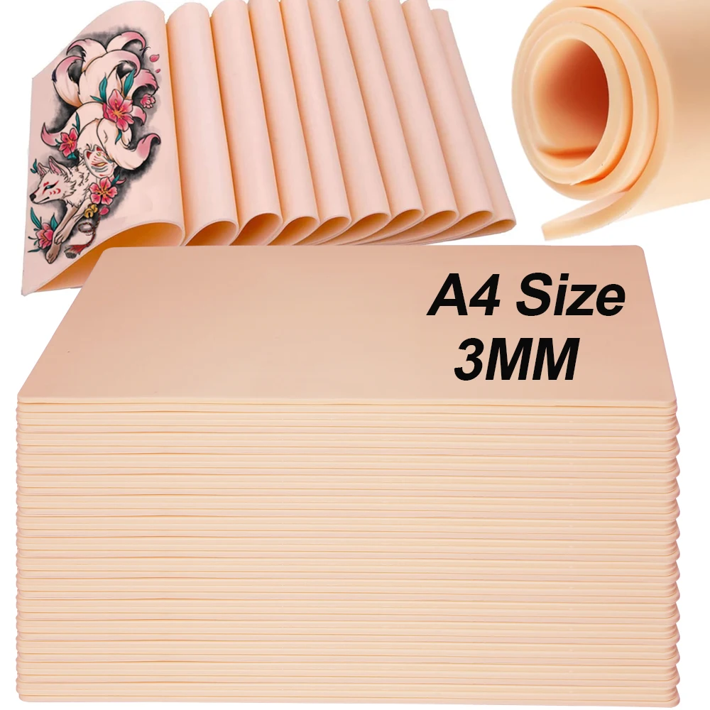 3 مللي متر A4 حجم الوشم ممارسة الجلد سيليكون جلود وهمية مزدوجة الجانب الوشم الجلد لتدريب ماكياج دائم الجلد الوشم التبعي #1