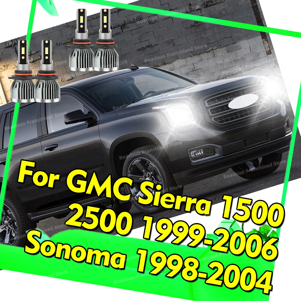 

2/4x High Low Beam Lamp 30000LM CSP Led Headlight Bulbs For GMC Sierra 1500 2500 1999-2006 Sonoma 1998-2000 2001 2002 2003 2004
