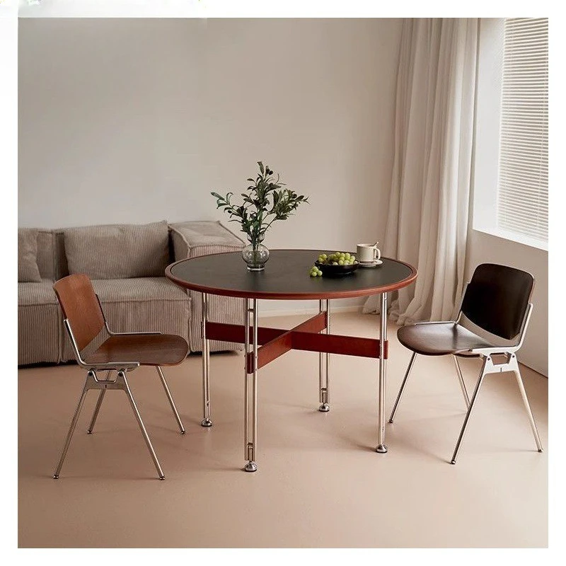 High-end round table simple retro cherry swatch dining table small apartment dining table medieval