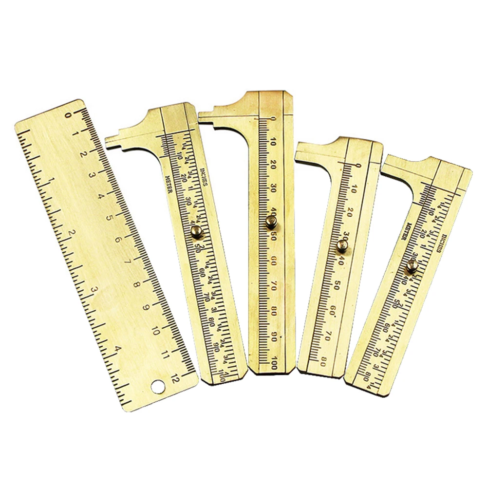 80mm 100mm Vernier Caliper Mini Single Double Scale Brass Measuring Ruler Portable Pocket Retro Copper Caliper Measure Tool