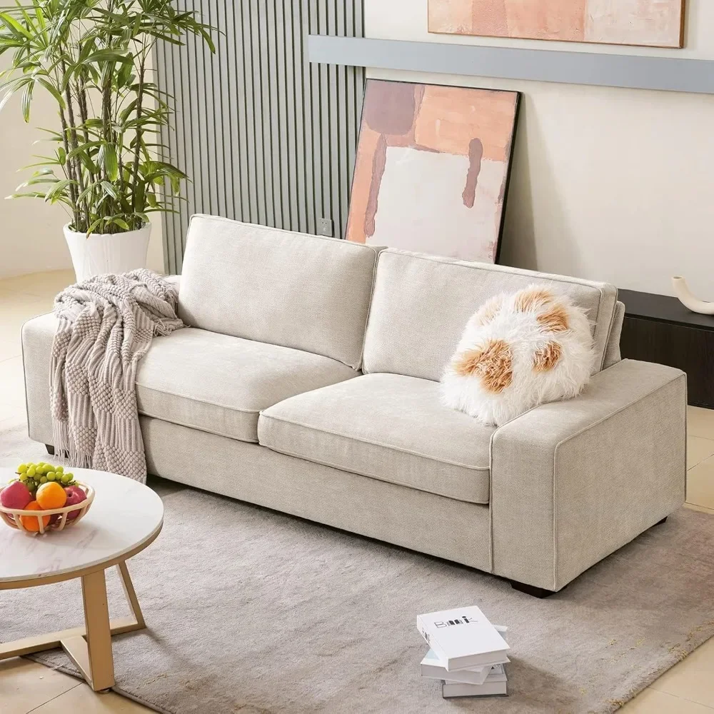Sofa Sofa Modern 71,2" untuk Kamar Tidur, Kursi Empuk dengan Penutup Dapat Dilepas, Sandaran Tangan Lebar, Bantalan Pegas, dan Rangka Kayu Solid