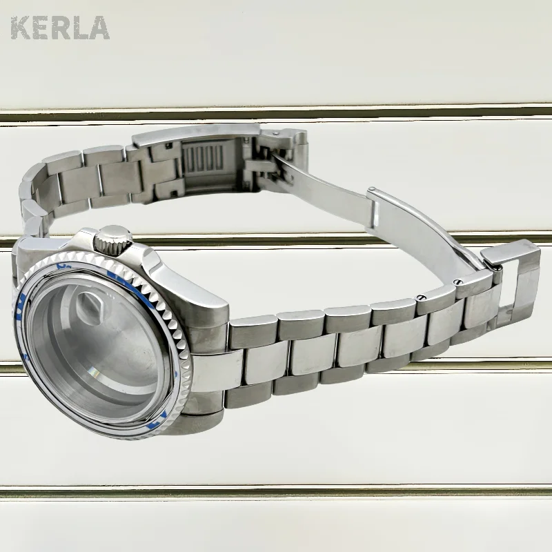 Silbernes 40-mm-Saphirglasgehäuse, Modifikationszubehör für Seko Yacht-Master Submarine NH70/38/35 Uhrwerk, Keramikring – Detail 5
