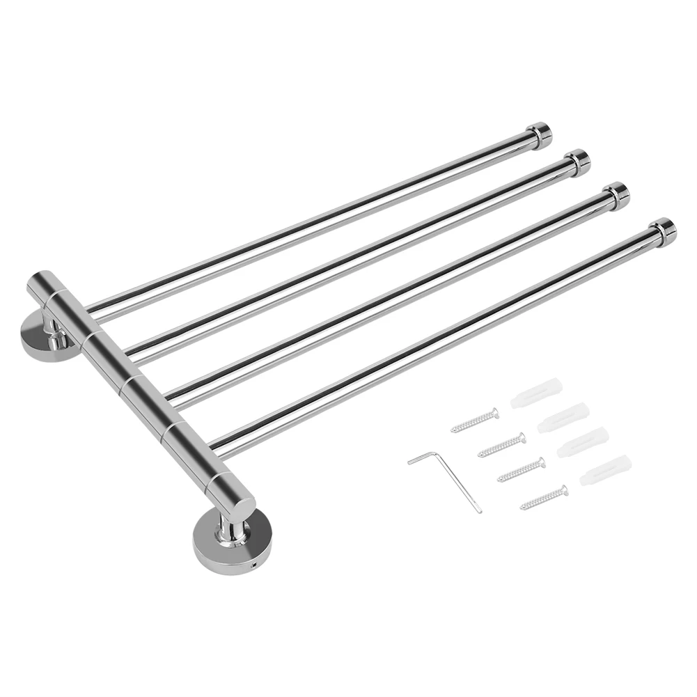 

Rotating Wall-Mounted Towel Rack | Rotating Wall-Mounted Towel Rack with Hooks | Home Kitchen and Bathroom Towel Rack