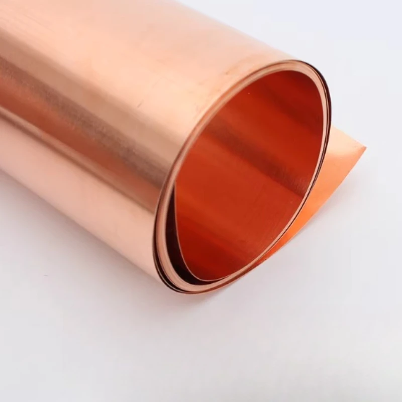 1 Meter Width 5-400mm 99.99% Pure Copper Foil Strip High Purity T2 Red Copper Shielded Sheet Roll Thickness 0.01mm -1mm
