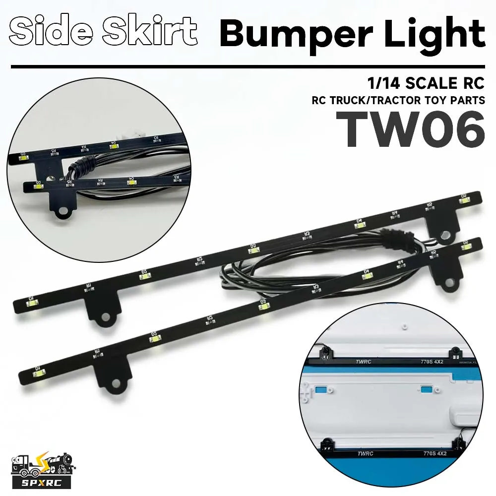 LED Side Skirt Lights Lamp Bar Voltage For 1/14 Tamiyaa RC Dump Truck Tractor SCANIAA 770S 4X2 56379 JUUWBA Toy Modle Parts