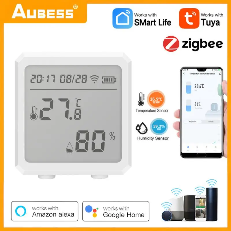 Tuya ZigBee 온도 및 습도 센서, 스마트 라이프 홈 온도계 습도계 자동화 모듈, 알렉사 구글 어시스턴트