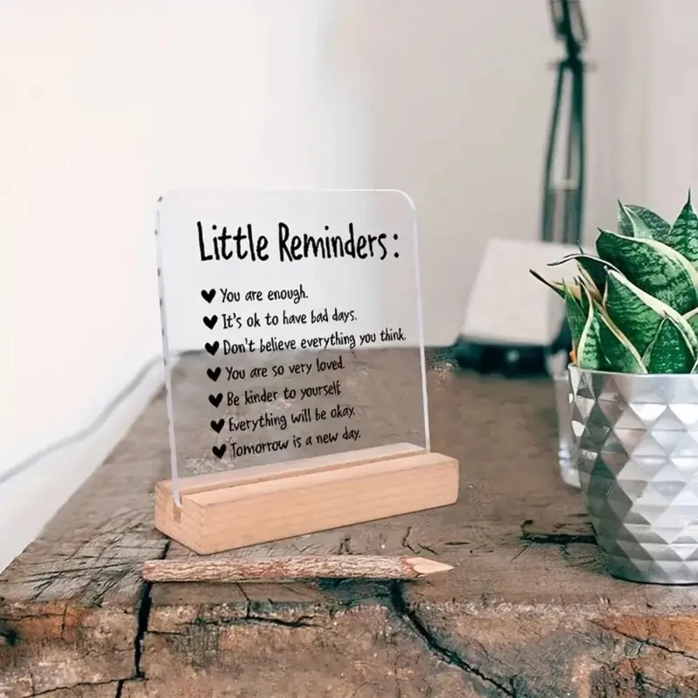 ديكور مكتبي من الأكريليك لتذكير اللغة تحفيزي ثنائي الأبعاد، مناسب للمنزل وغرفة المعيشة والمكتب وهدايا تزيين رف الكتب #1