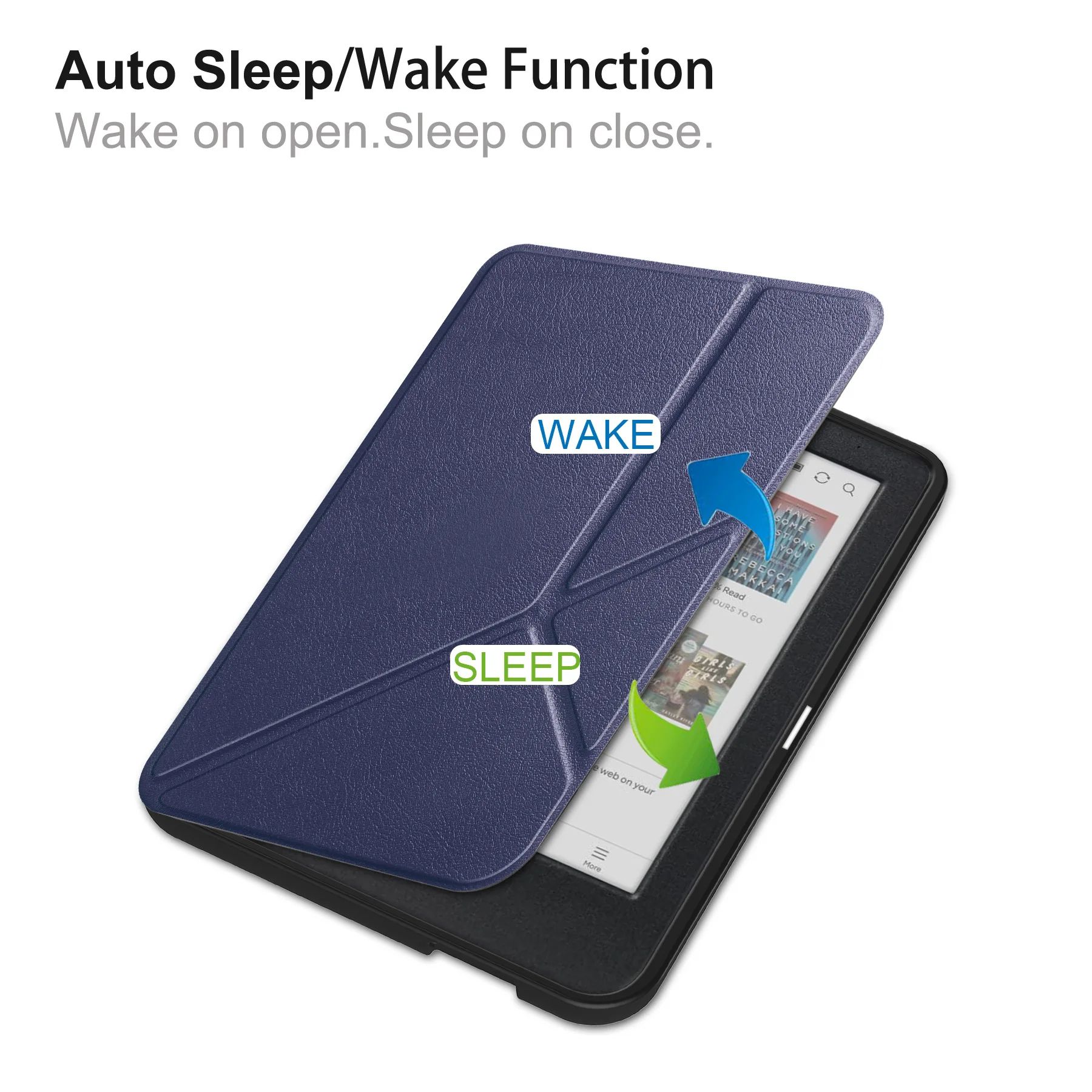 Case for Kobo Clara Colour(2024)/Clara BW/Clara 2E 6" （Model：N367/N365/N506），Cover with Origami Stand & Auto Wake/Sleep, view 3