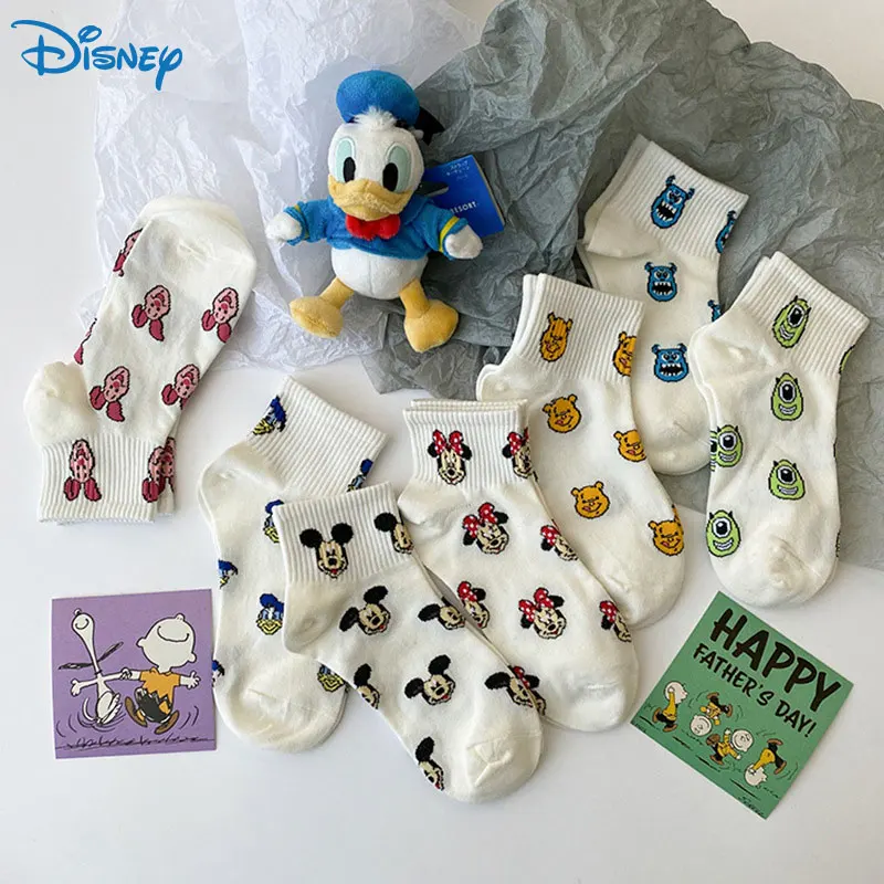 Disney Minnie Short Socks Kids Boy Girl Mickey Mouse Donald Duck Cute Cartoon Baby Girl Boy Sock Autumn Breathable Children Sock