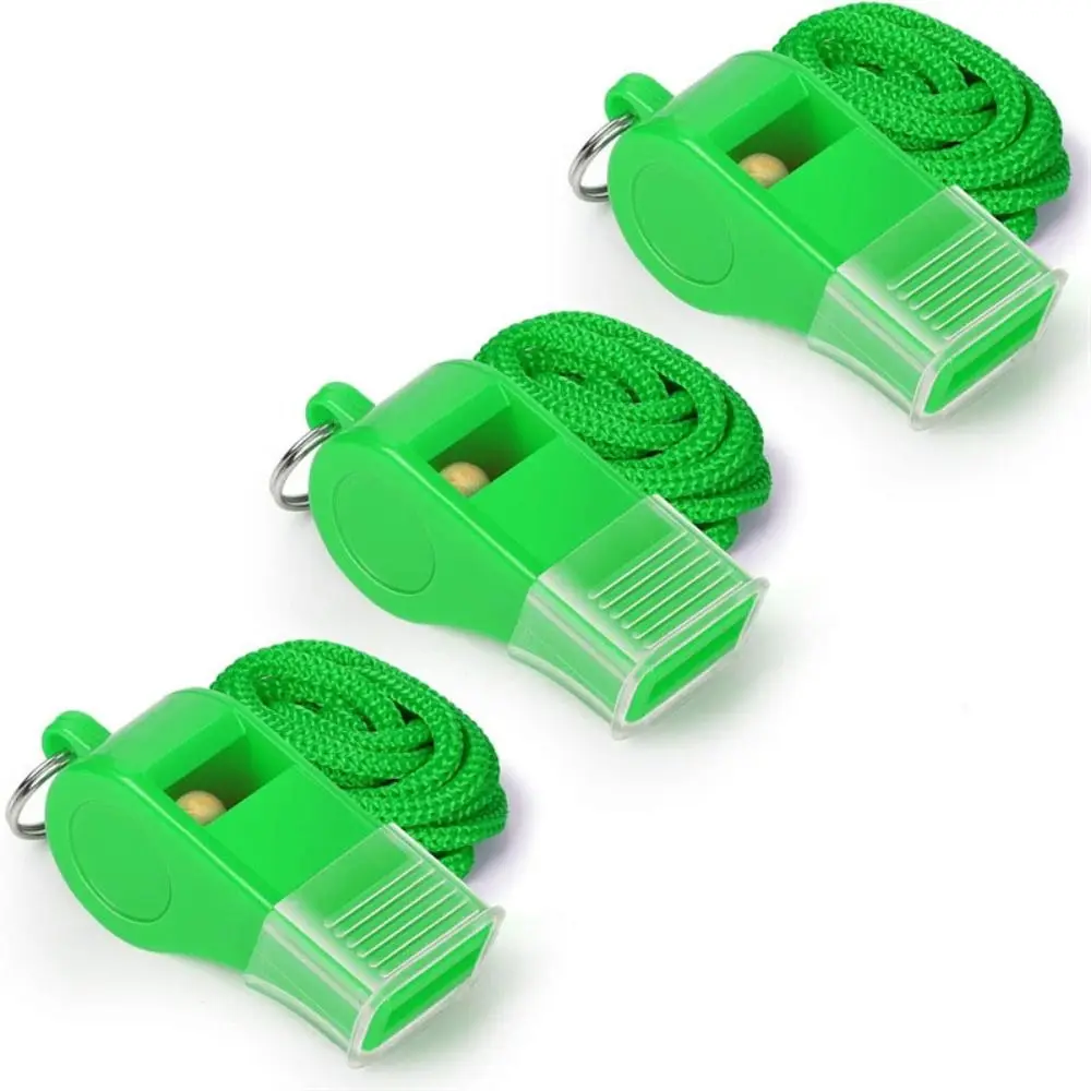 4pcs Plastic Referee Sport Whistle With Rope 7 Colors Rugby Party Whistle Football Basketball Whistle