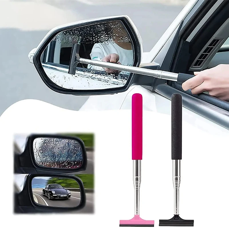 Afbeelding 3: Intrekbare auto-achteruitkijkwisser Draagbare borstel Multifunctionele vensterglasstof Sneeuwschraper Auto-accessoires Reinigingsgereedschap