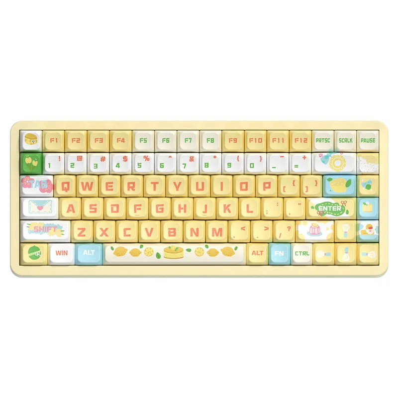 Imagem -05 - Keycaps Personalizados para Teclado Mecânico Sea Salt Lemon Cheese Theme Alta Sublimação 137 Chaves 158 Chaves Mda