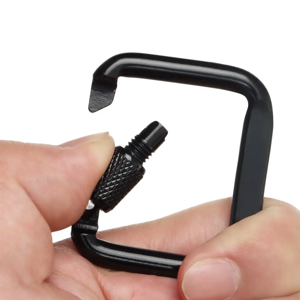 High Quality Safety Multicolor Aluminium Climbing Button Camping Hiking Hook Buckle Keychain Alloy Carabiner
