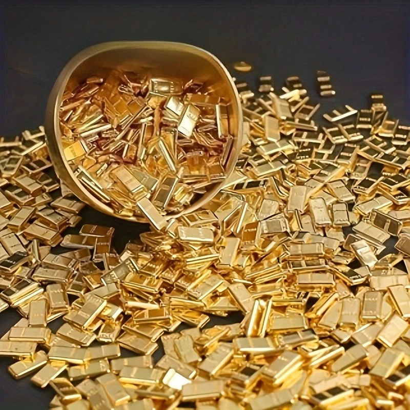 Ultra-Realistic Mini Golden Bars Simulated Golden Ingots Mode Sets DIY Ornament Accessories Solid Materials, Mini Golden Nuggets - view 2