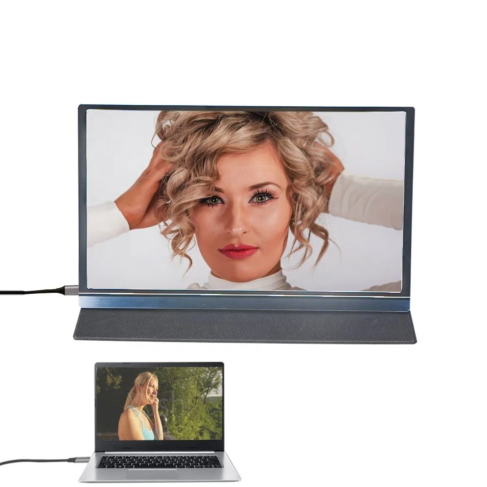 

15,6-дюймовый одиночный портативный монитор, приятный для бюджета, 1080P IPS USB-C/HDMI для студентов, геймеров, ежедневное расширение экрана