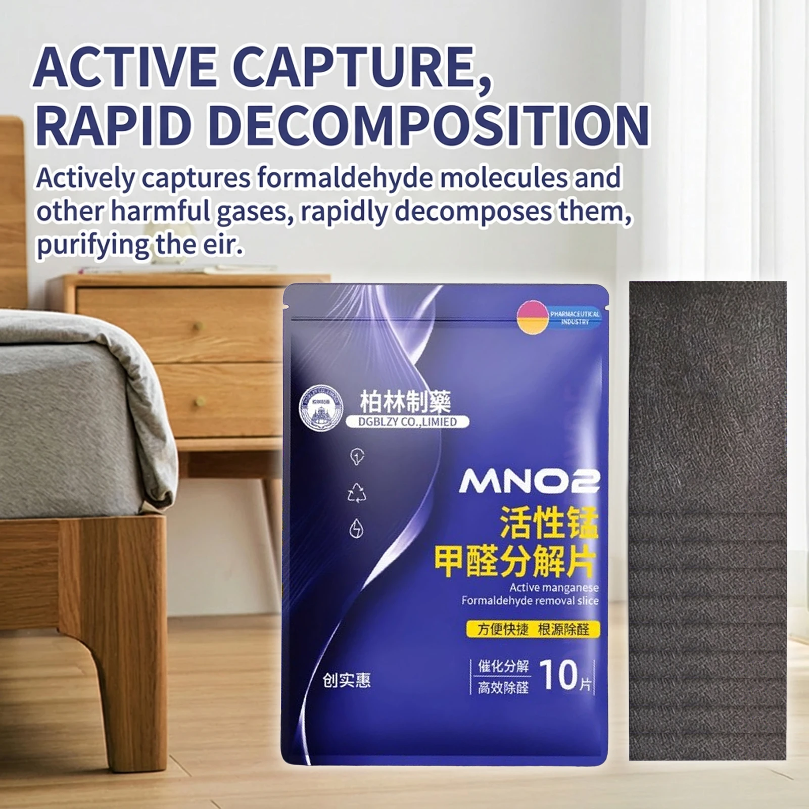 Formaldehyde Remover Tablets Efficient Air Purifying for New Home Car Wardrobe Odor Active Manganese Cleaner