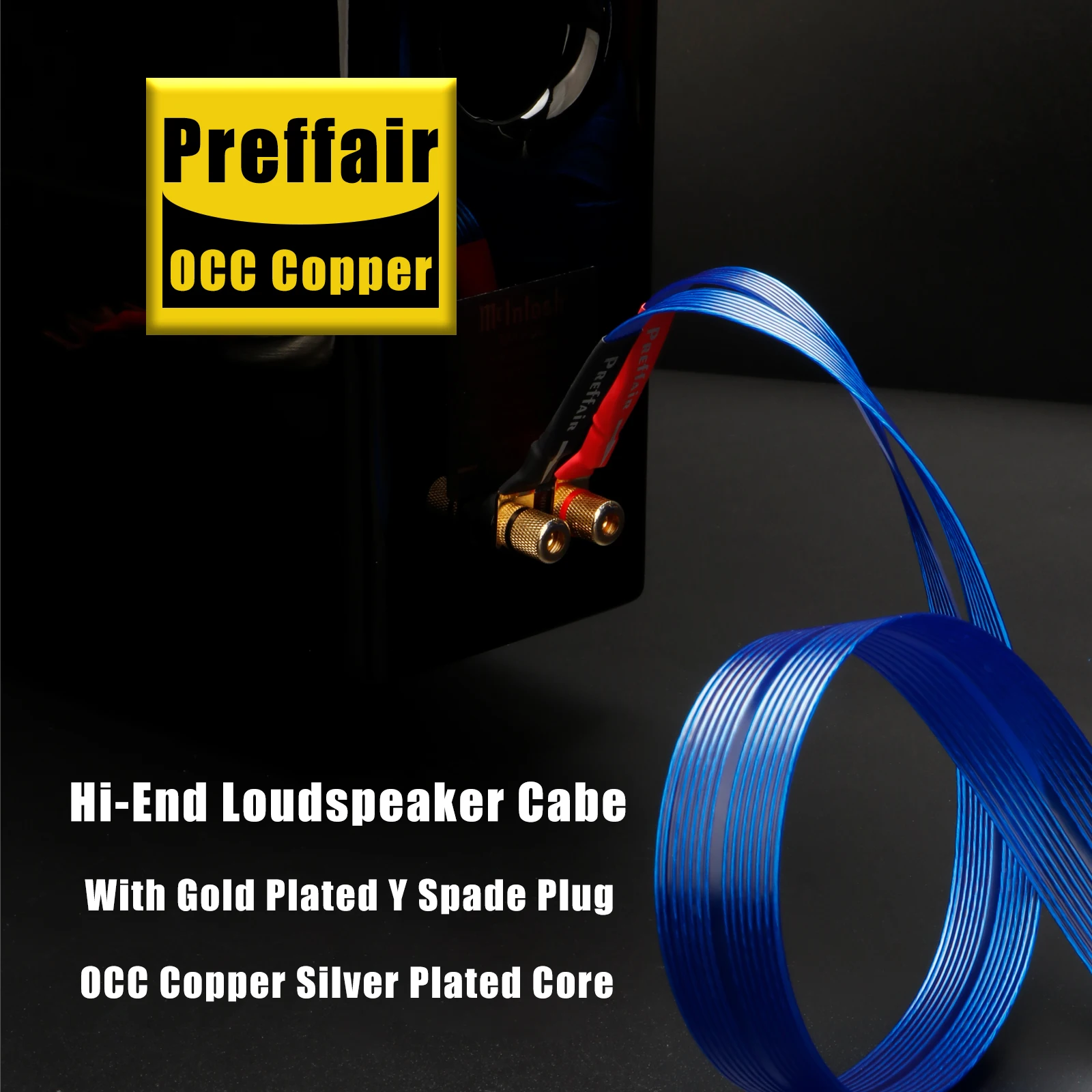 1 пара Preffair L316 банан/Y лопаты акустический кабель посеребренный OCC громкоговоритель плоский провод для усилителя DVD CD