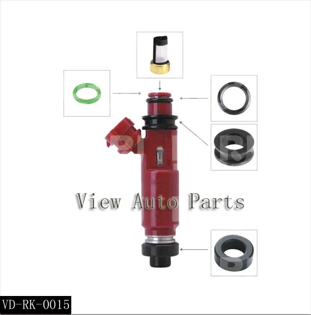 50 sets For Mitsubishi Fuel Injector Repair & Service Kits Including Filter FKM seals O-Rings  Plastic Washer RK-0015