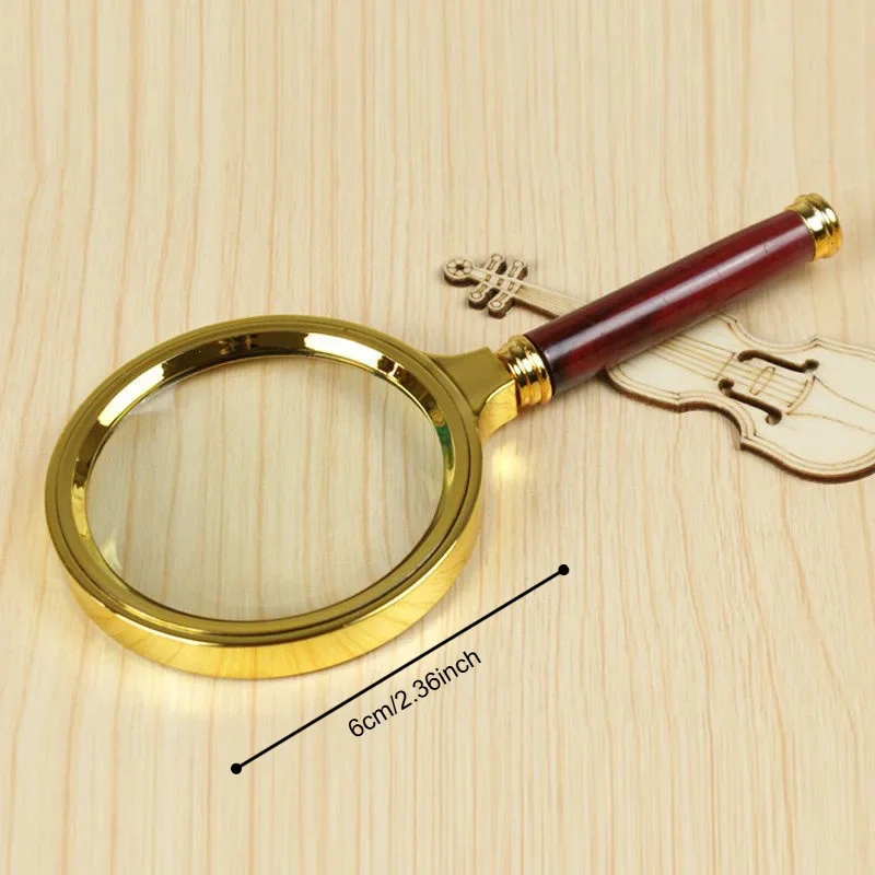 1 Metal Magnifying Glass, 3-5x High-Definition Handheld Magnifying Glass, Suitable for Reading, Science Experiments, Sunlight