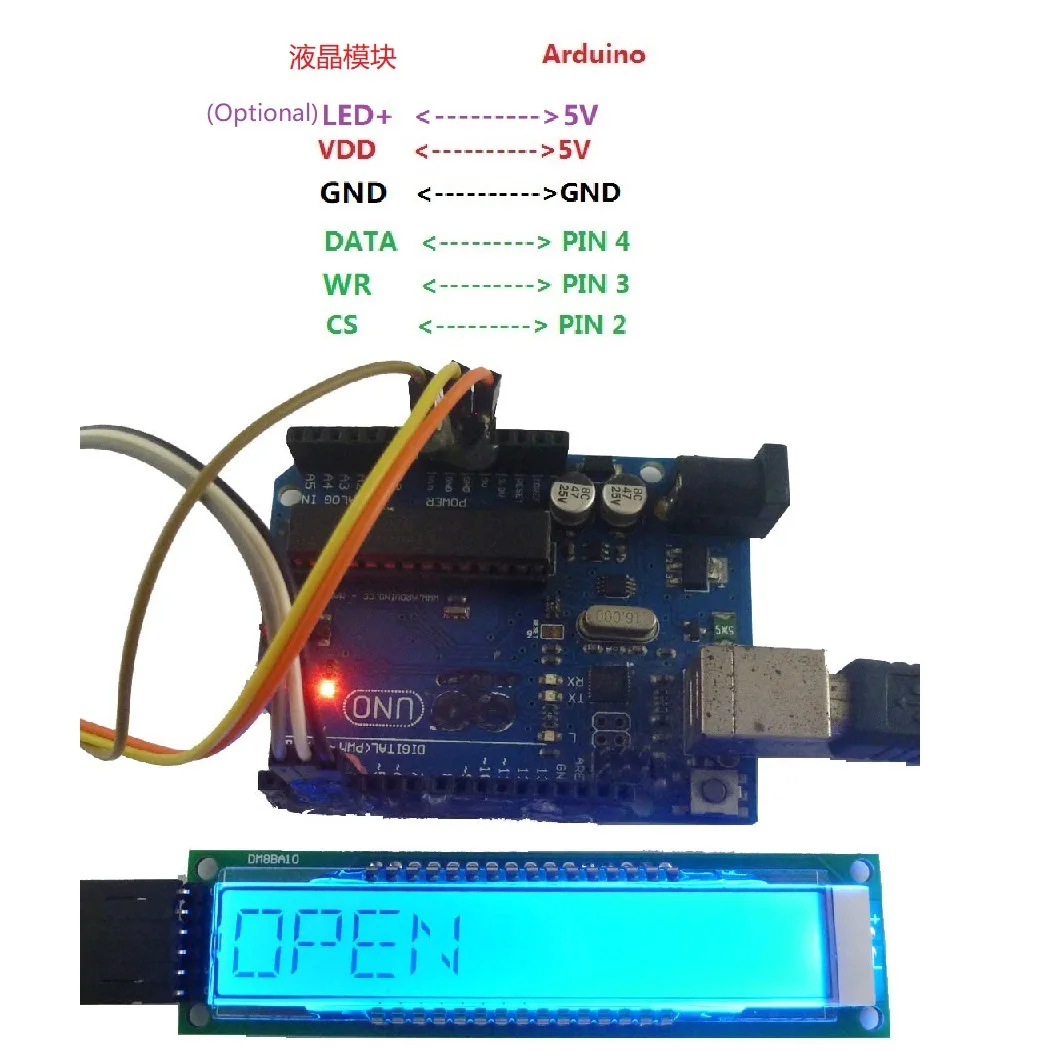 

DM8BA10 SPI LCD Display Module LED Module 10 Bit 16 Segment Module Digital Segment Tube with Blue Backlight TM1622 Chip Module