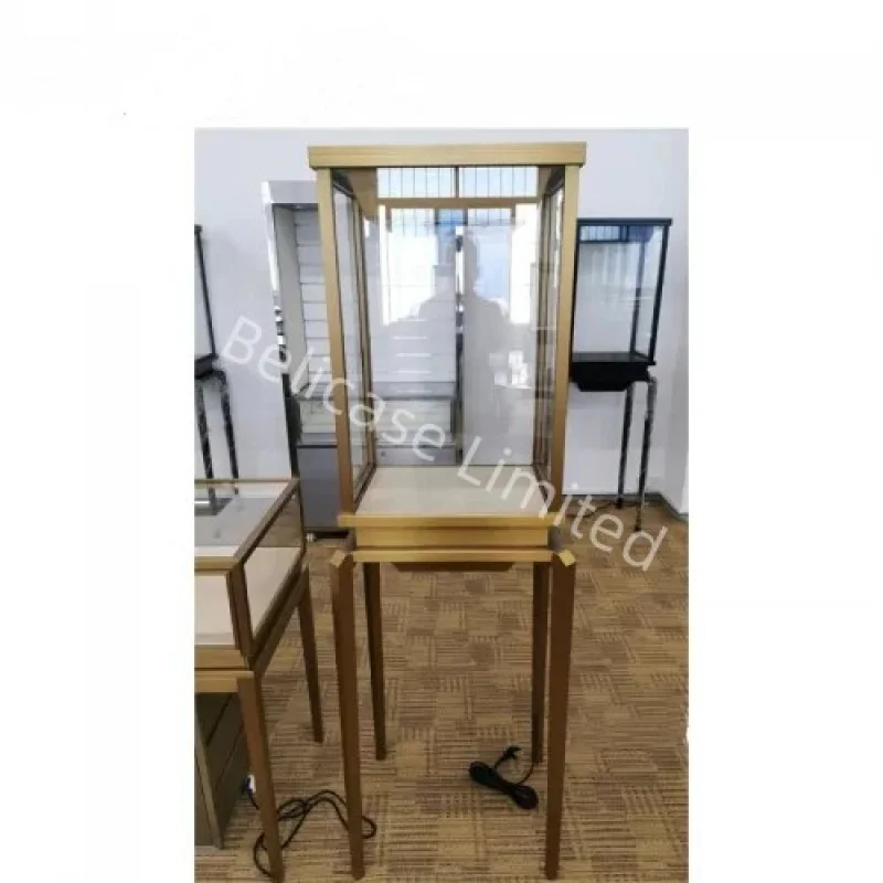 Custom. modern jewellery watch shop interior design stainless steel display jewelry cabinet luxury jewelry glass showcase