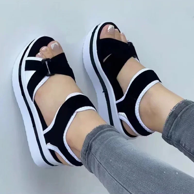 Women Open Toe Fashion Sandals New Woman Soft Elegant Wedge Footwear Casual Sandals Female Orthopedic Roman Sandals