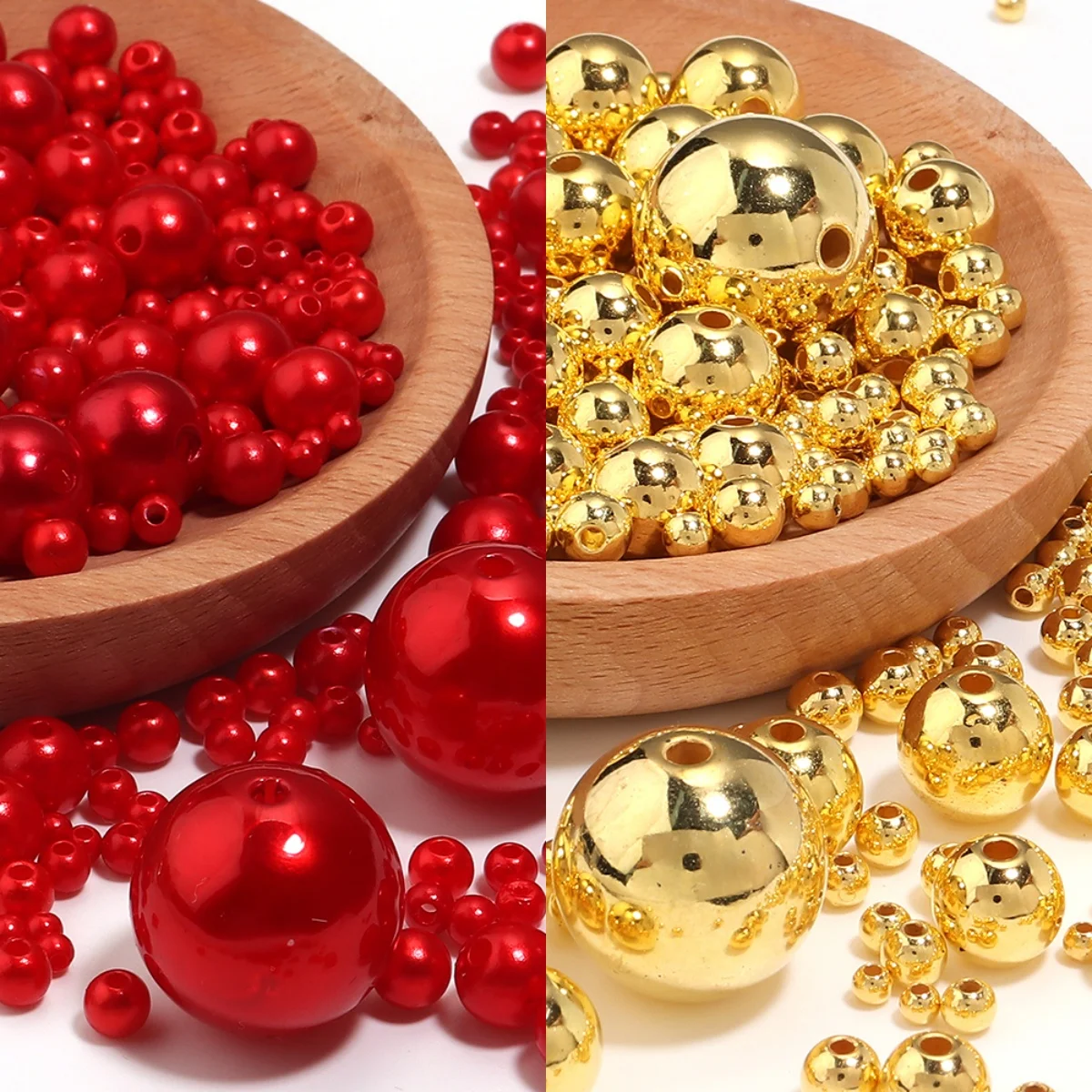 50-1000pcs 3-12mm With Hole ABS Imitation Pearl Beads Loose Spacer Beads For  DIY Needlework Beads Bracelet Acscessories