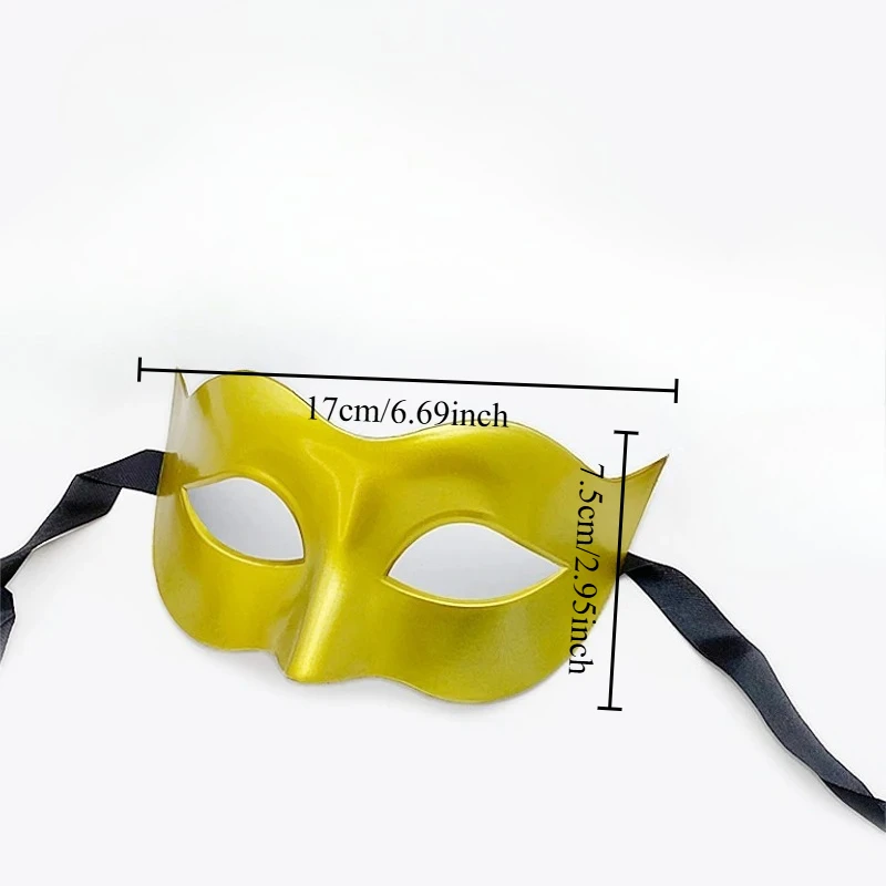 Donna Uomo Maschera da travestimento da gentiluomo sexy Maschera da ballo Puntelli per feste di Halloween Maschera retrò bianca nera Mezza faccia in plastica Cosplay