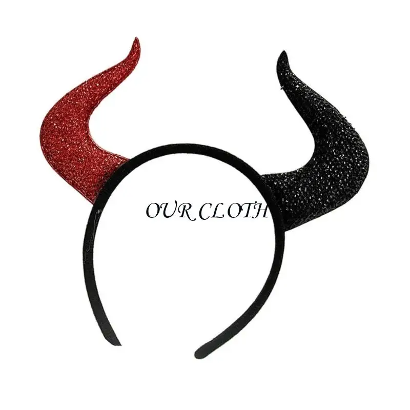 Fashion Devil Horns Headband,Devil Costume for Women Girls,Halloween Fancy Dress Cosplay Hairband Y1AC