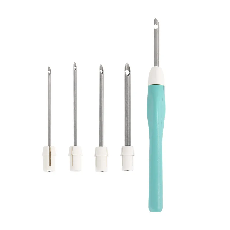 Multi-Size Punch Needle Pen, Interchangeable Tip Embroidery Tool for Russian Punch Needle Craft