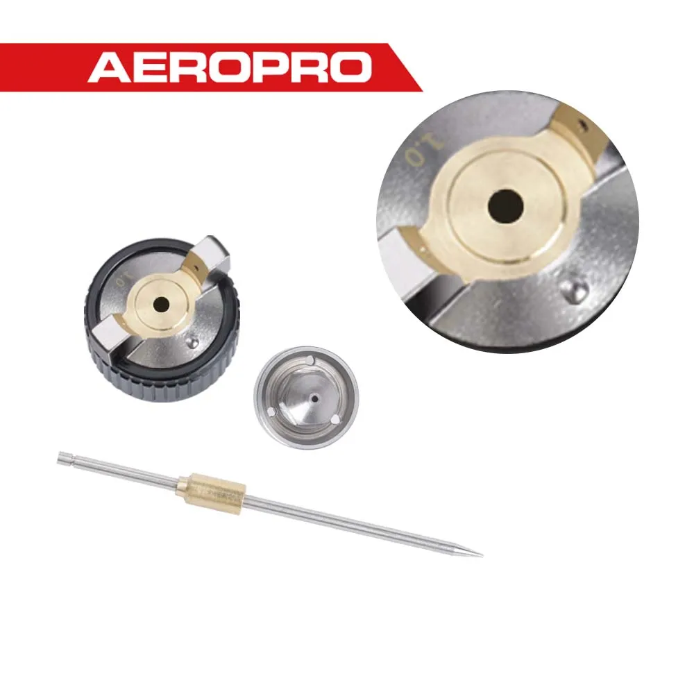 AEROPRO A602 HVLP Spray Gun With 0.8/1.0mm Nozzle Needle Air Cap Includes Accessories For Rpairing H2000 HVLP Spray Gun