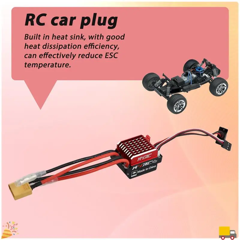 Controlador de velocidad eléctrico cepillado ESC RC Car 60A 6V/2A BEC reemplazo para coche 1/10 RC