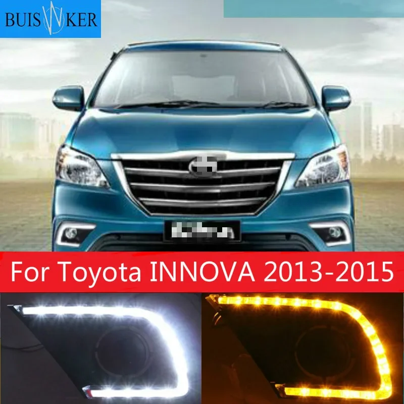 

1 set For Toyota INNOVA 2013 2014 2015 with trunning Yellow Signal DRL LED Daytime Running Light Led fog lamp cover