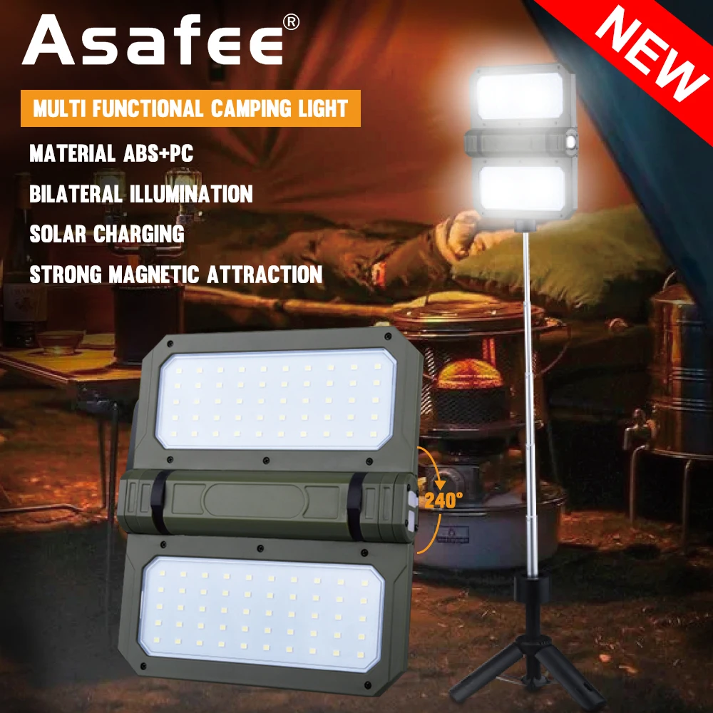 

Asafee YD2334 Outdoor Ambiance Camping Lantern Solar Charge Lamp Multifunctional Bracket Work Light Foldable Flashlight Magnet