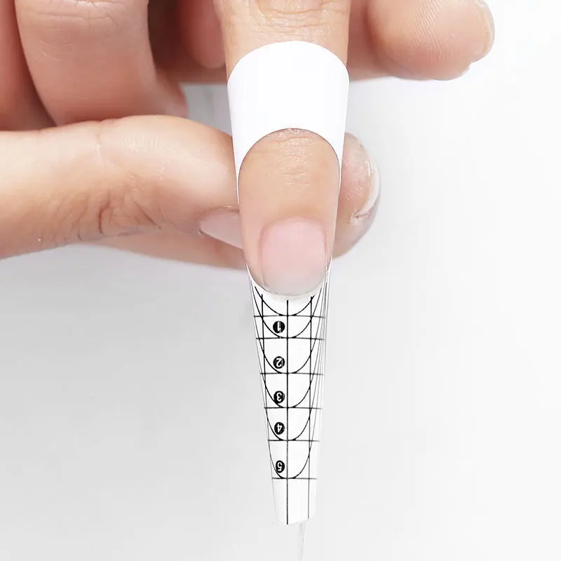 50 Stück professionelle Nagelverlängerungsschablonen, Acryl, UV-Gel-Nagellack, selbstklebende Aufkleber für DIY French Maniküre, Nagelverlängerungswerkzeuge – Detail 8