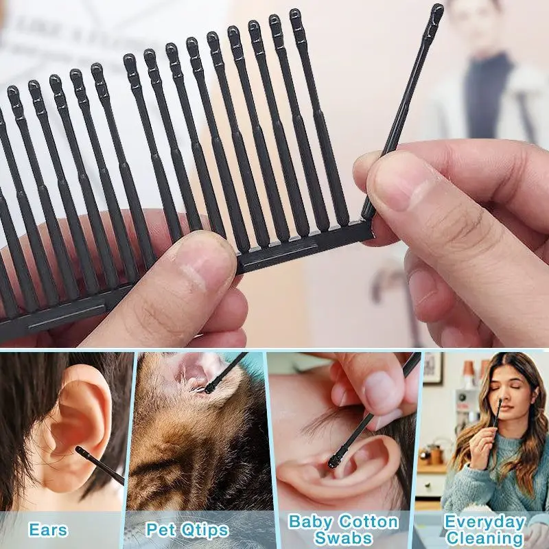 20Pcs Disposable Adhesive Ear-digging Sticks Child Safety Ear Stick Spiral Ear-nose Cleaning Stick