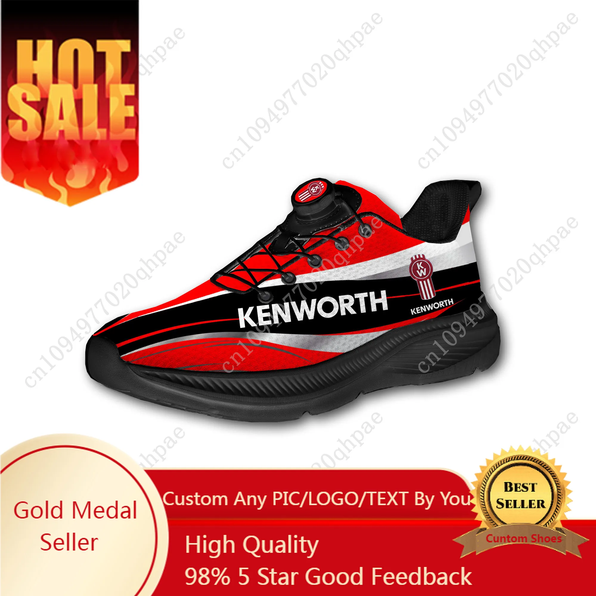 

K-Kenworths Running Shoes Man Woman Rotating Button Without Laces Sneakers Outdoor Sports Breathable Light Custom Shoe