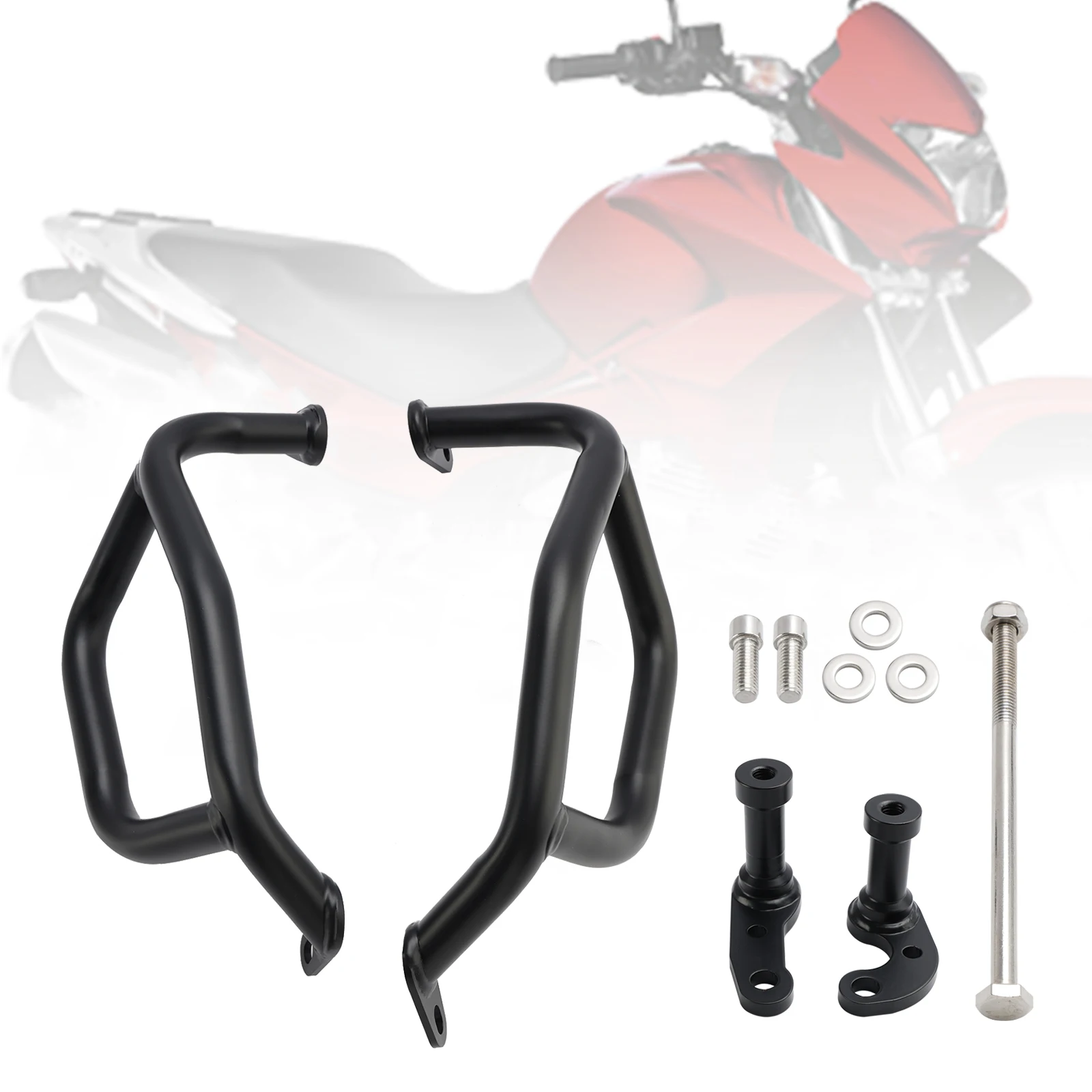 Topteng Crash Bar Lower Engine Guard Steel Frame Fit Silver For Honda Nx400 Nx500 24