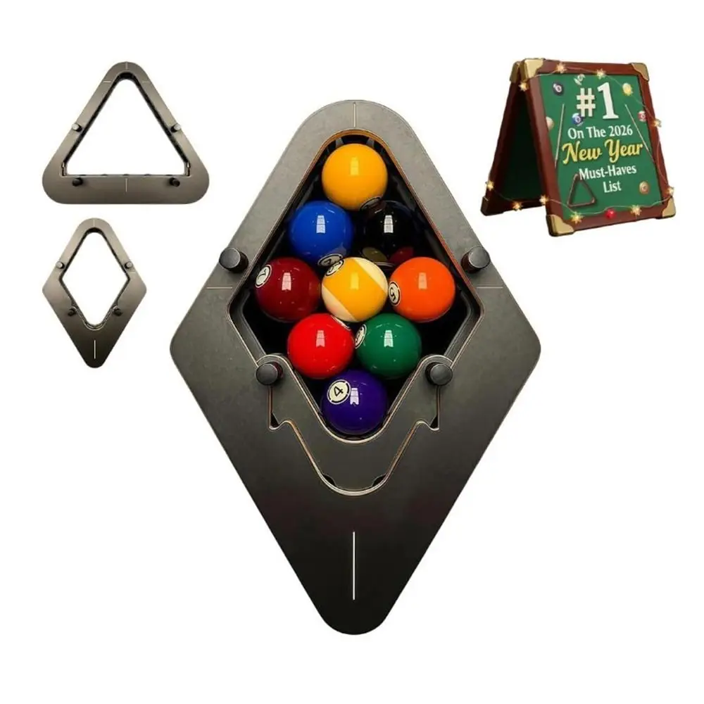 

Wooden Billiards Pool Rack Adjustable 9-BALL PRO Billiard Triangle Stand Eliminates Gaps Triangle/Diamond Billiards Stand System