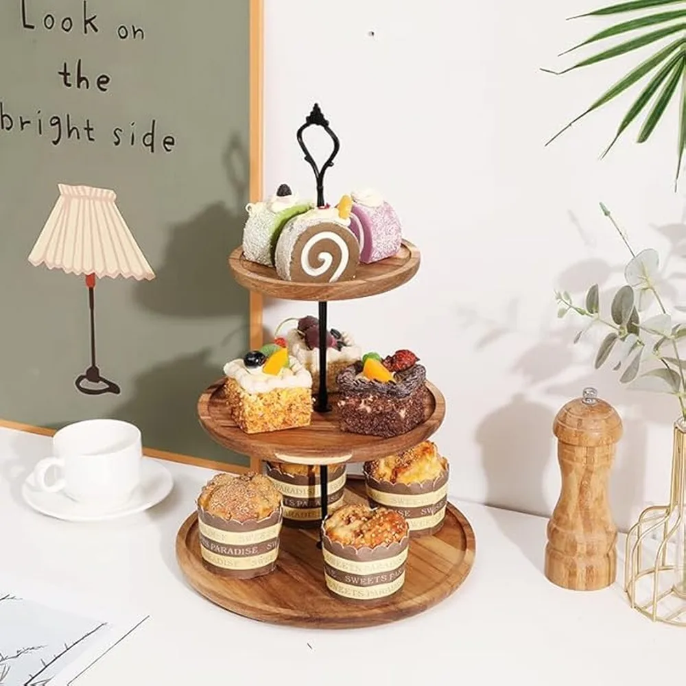 Wooden Tiered Tray Charming Cup Cake Tower Stand Wood Cupcake Stand Special Celebrations