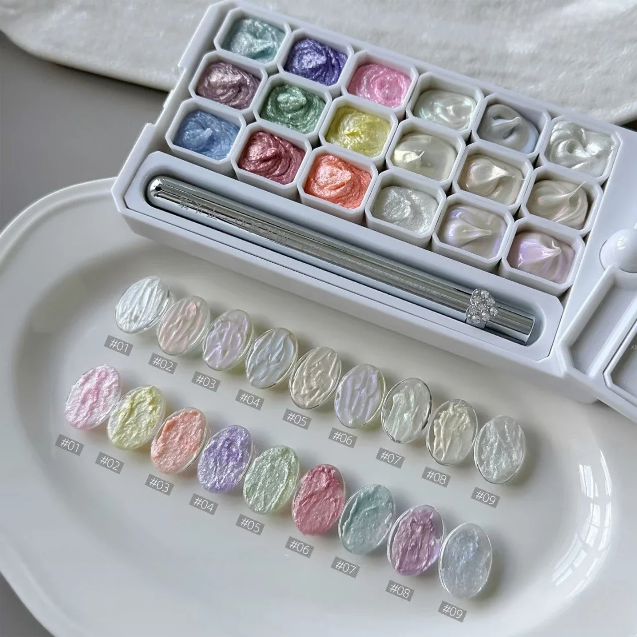 18 grilles fée poudre crème solide Gel Nail Art Pigment-pas d'essuyage 3D texturé Pat peinture Gel vernis conceptions pour manucure bricolage