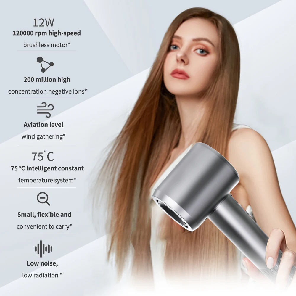 High-Speed Hair Dryer 1500W Professinal Negative Ionic Blow Dryer Home Salons Powerful Brushless Motor Low Noise ions Hairdryer