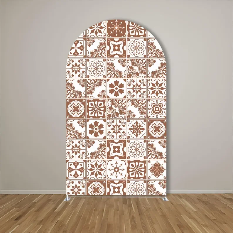 Mehofond البني بلاط قوس خلفية غطاء المكسيك فييستا الزفاف ديكور الزفاف Cielito Lindo استحمام الطفل دنة النسيج الخلفية